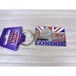 Glorious Britain London Key Chain Metal Enamel Souvenir‎ Keyring